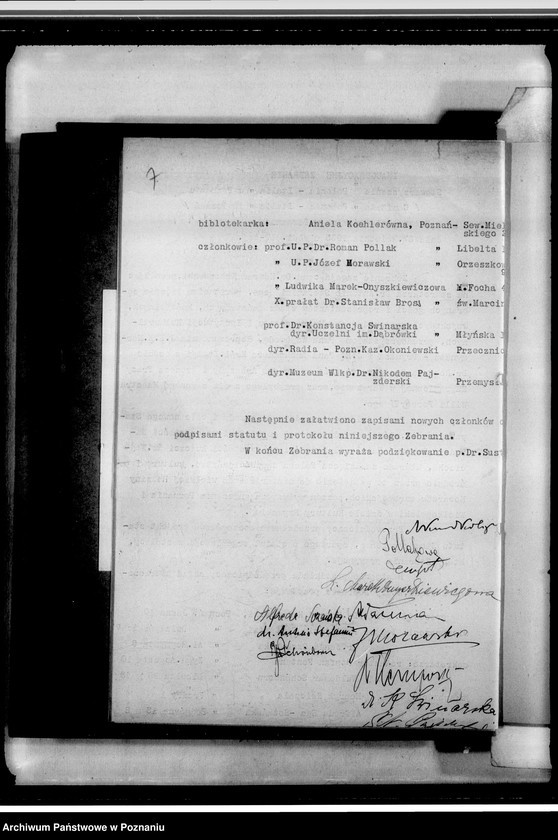 Obraz 11 z jednostki "Stowarzyszenie "Polonia- Italia" w Poznaniu: a/ dokumenty dotyczące założenia Towarzystwa /statut i inne/, b/ sprawozdania roczne z działalności i protokoły zebrań, c/ korespondencja różna, d/ listy członków, e/ druki, afisze"