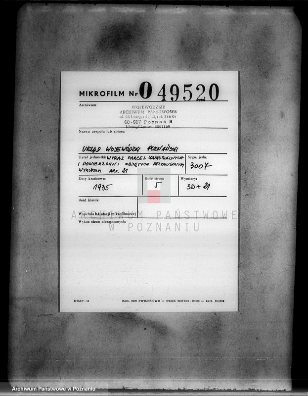 Obraz 2 z jednostki "Wykaz parcel katastralnych i powierzchni objętych przymusowym wykupem art.. 21"