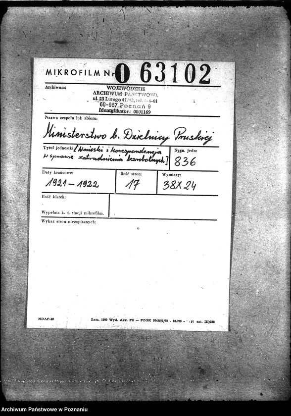 Obraz 2 z jednostki "[Wnioski i korespondencja w sprawie zatrudnienia bezrobotnych]"