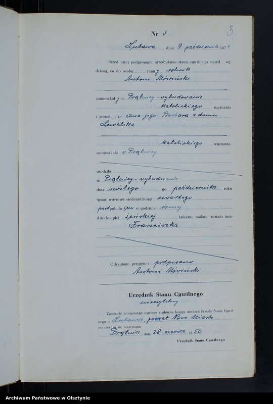 image.from.unit.number "Księga urodzeń Nr 1 - 18,1 - 46,1 - 47,1 - 49,1 - 52 i 1 - 51/przepisana w języku polskim z oryginału niemieckiego w dniach 18.06.1950 - 7.08.1950/"