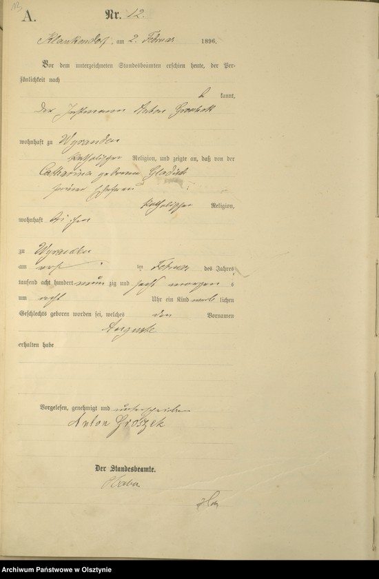 image.from.unit.number "Geburts-Haupt-Register Nr 1 - 66,71 - 110"