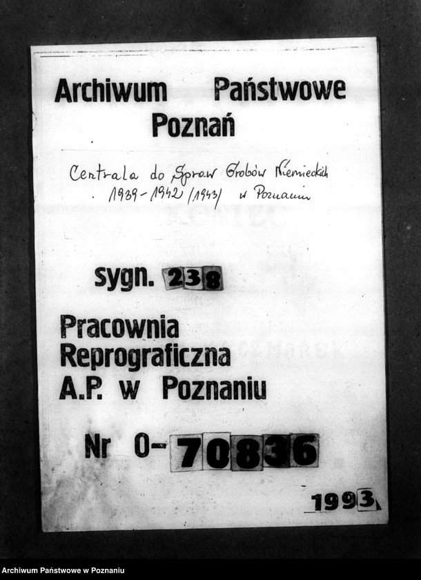 Obraz 1 z jednostki "Kreis Hohensalza (Inowrocław). Korespondencja w sprawie miejscowych Niemców, którzy zginęli w 1939 roku"