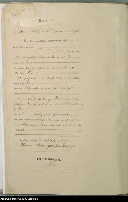 image.from.unit.number "Sterbe-Haupt-Register Nr 1 - 77"