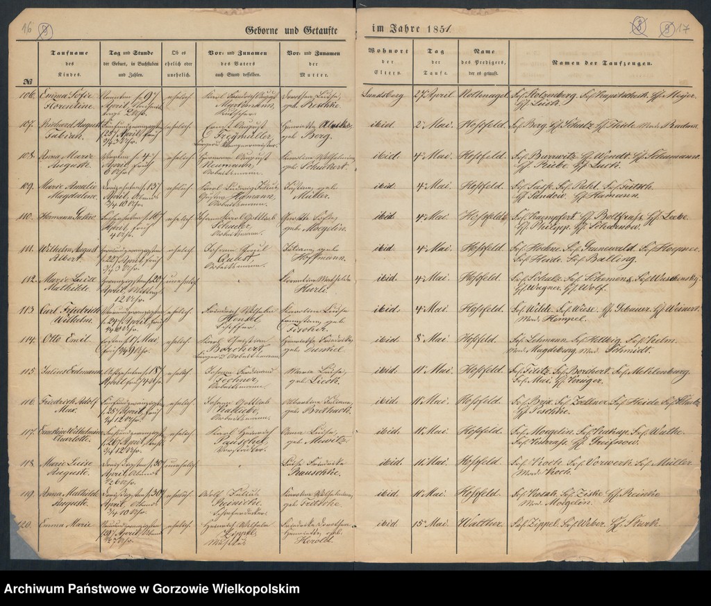 image.from.unit.number "Duplikate der St. Marienkirche zu Landsberg an der Warthe (zawiera też księgę zgonów Konkordien Kirche z 1851 r.)"