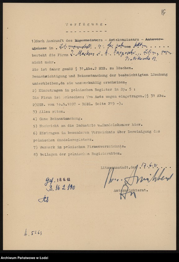 Obraz 18 z jednostki "J. Markus i A. Orzegowski – detaliczna sprzedaż wyrobów jedwabnych"