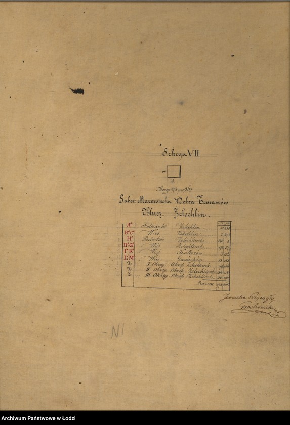 Obraz 4 z jednostki "Plan dóbr skonfiskowanych Tomaszów Mazowiecki składających się z kluczy Żelechlin i Kopiec położonych w gubernii mazowieckiej powiecie rawskim"