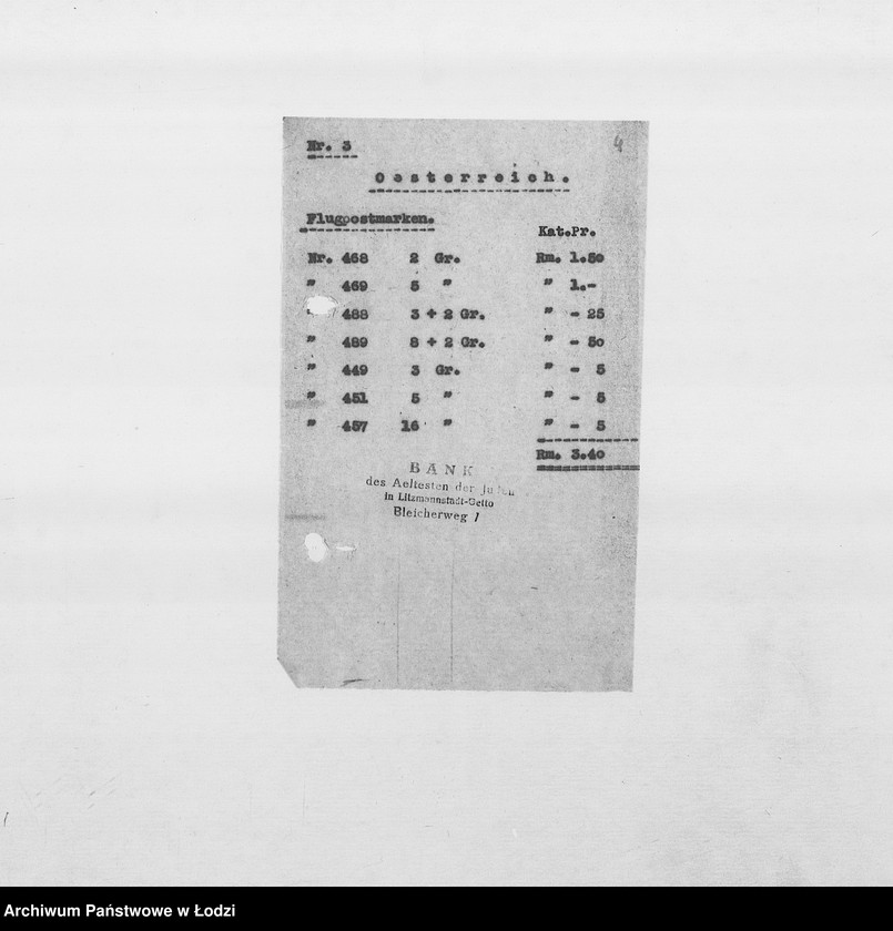 Obraz 7 z jednostki "Banken [Korespondencja PSŻ z GV i bankami niemieckimi w sprawie przekazów pieniężnych dla wsiedlonych do getta Żydów z Rzeszy]"