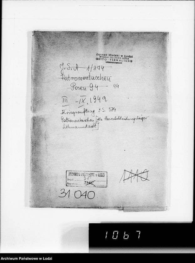 Obraz 4 z jednostki "Kriegsauftrag J.S 374 94 Patronentaschen [dla Heeresbekleidungsamt Litzmannstadt]"