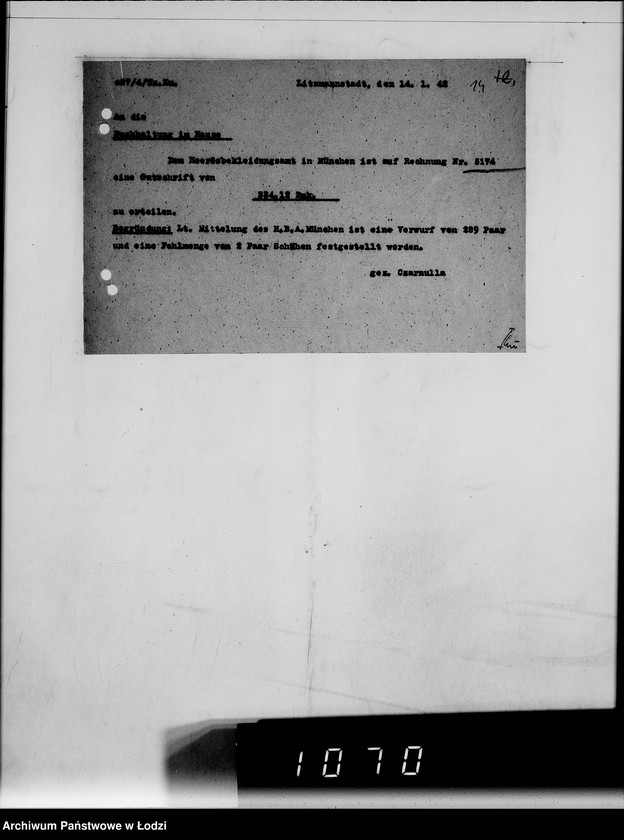 Obraz 18 z jednostki "Heeresbekleidungsamt München.Kriegsauftrag 6/14"