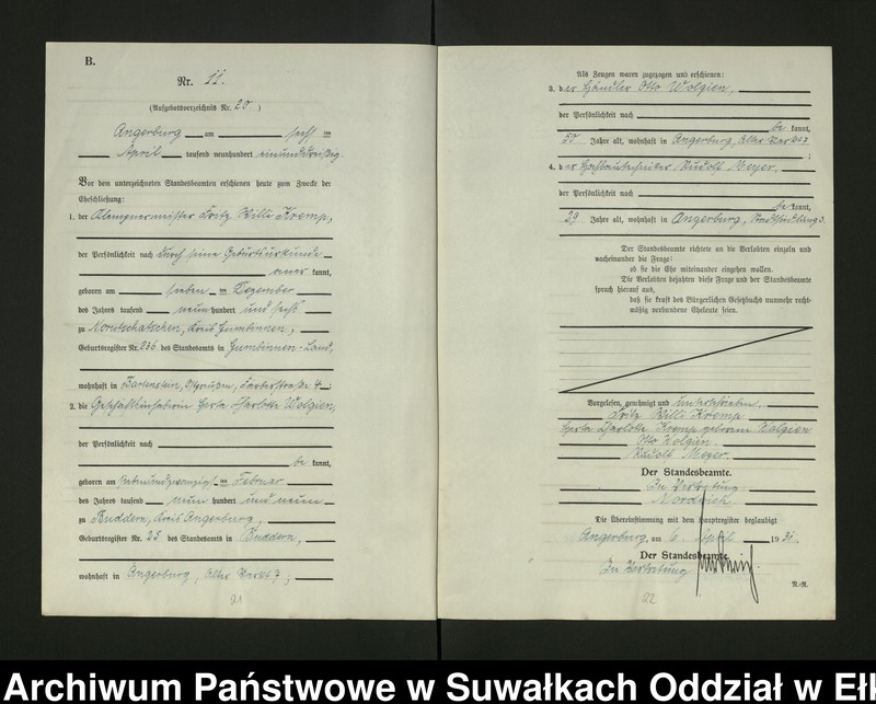 image.from.unit.number "[Heirats - Register (Neben - Register) Standesamt Angerburg einschl. der Bezirke, Gr. Strengeln, Prinowen und Kehlen Kreis Angerburg]"