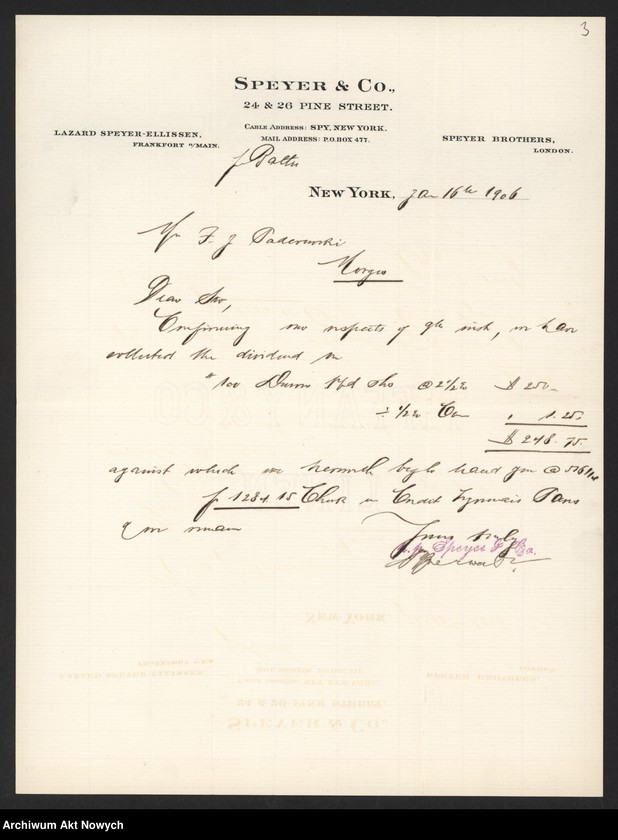 image.from.unit.number "Spyer and Co. (New York) Korespondencja, zestawienia"
