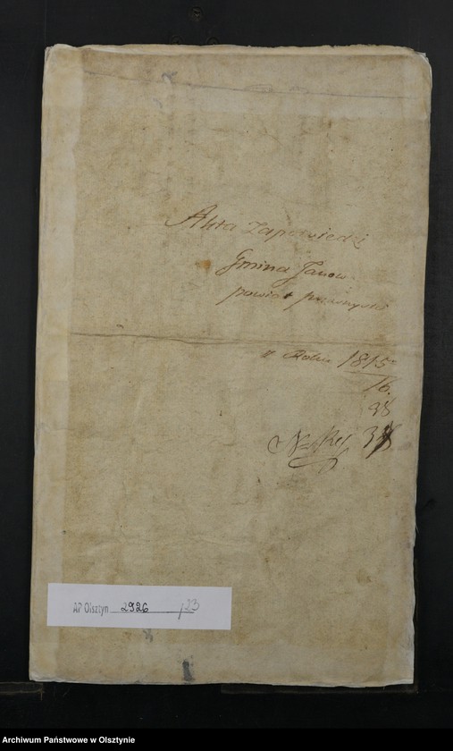 image.from.unit.number "Akta Zapowiedzi Gmina Janow powiat przasnyski z roku 1815-o/16"