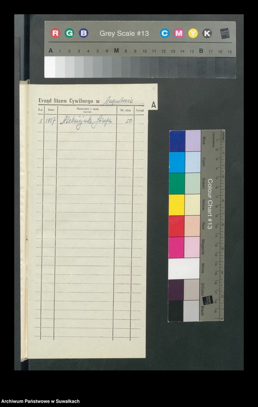 image.from.unit.number "Zgon Urząd Stanu Cywilnego w Augustowie Skorowidz Alfabetyczny rok 1927"