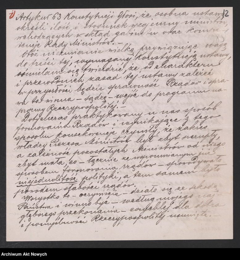 image.from.unit.number "Działalność polityczna Władysława Sikorskiego jako premiera i ministra spraw wewnętrznych. Sytuacja polityczna w Polsce. Polityka zagraniczna i wewnętrzna oraz finansowa rządu. Przemówienia, memoriały, odezwy, sprawozdania, korespondencja."