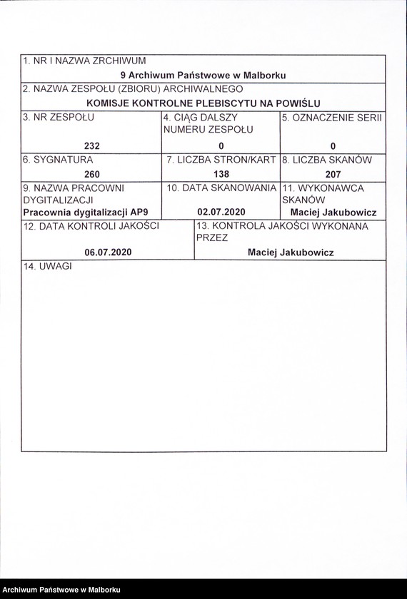 image.from.unit.number "Volksabstimmungsausschuss in Stangenwalde, Kreis Rosenberg Einsprüche [Wydział Plebiscytowy w Słupnicy, obwód suski Reklamacje]"