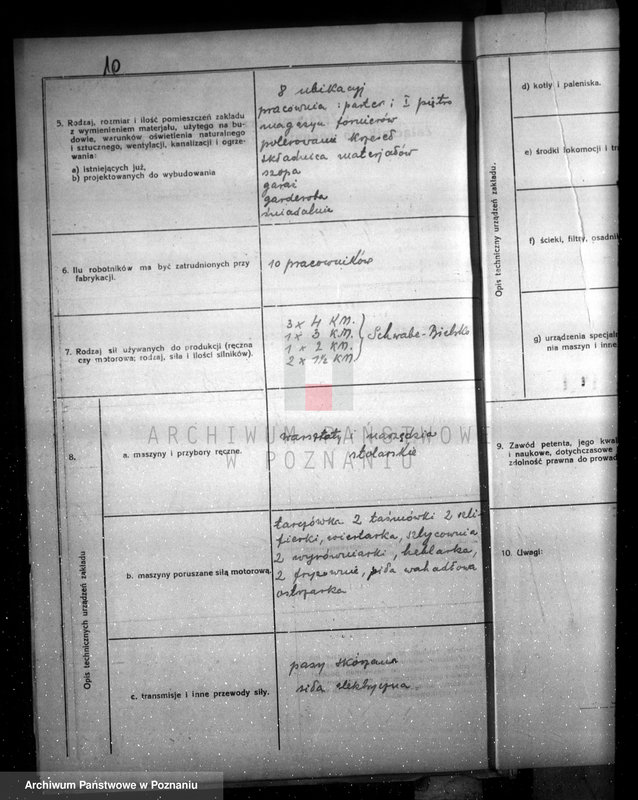 Obraz 14 z jednostki "Zatwierdzenie zakładu przemysłowego /fabryki krzeseł i foteli / W. Majchrzaka w Poznaniu"
