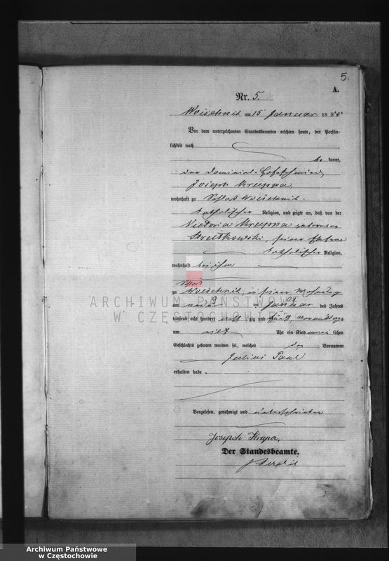 image.from.unit.number "[Pierwopis aktów urodzeń z 1885 roku]."