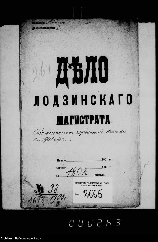 Obraz 4 z jednostki "Ob otčete gorodskoj kassy za 1901 god"