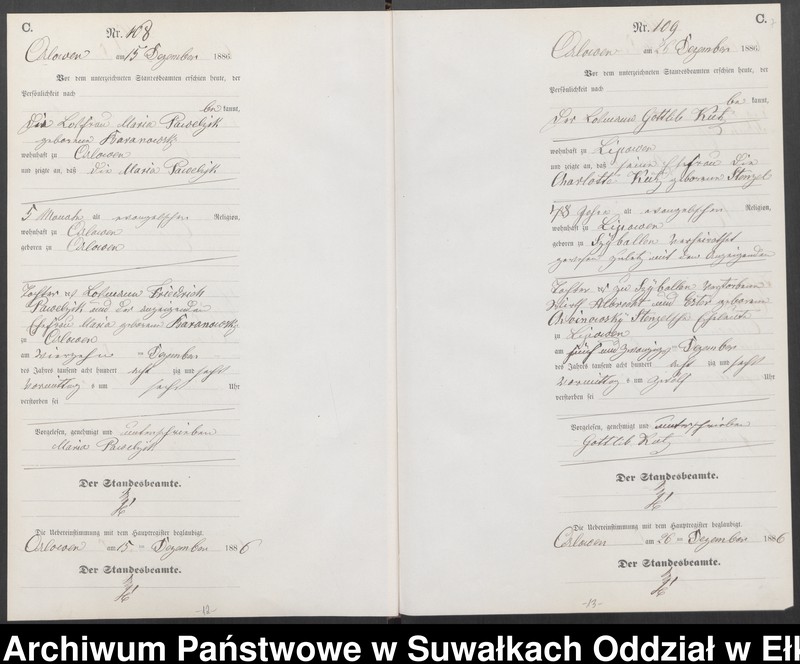 image.from.unit.number "Sterbe-Neben-Register des Preussischen Standes-Amtes Orlowen Kreis Loetzen für das Jahr 1886 [Tom II]"