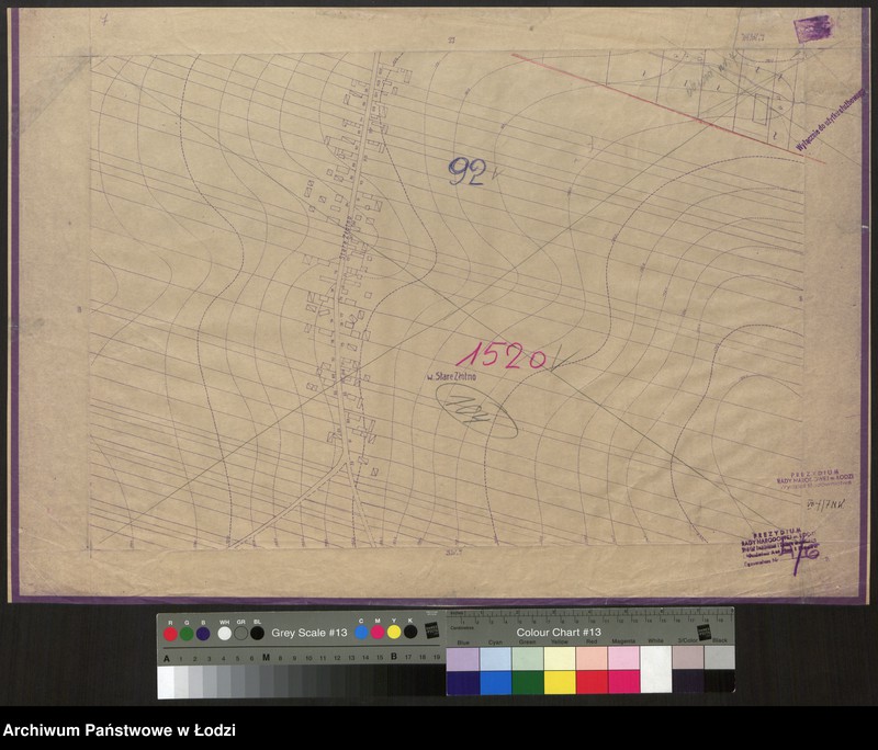 Obraz 1 z jednostki "Plan m. Łodzi 1:2000 z oznaczeniem podziału miasta na obwody i rejony spisowe. Sekcja NW7"