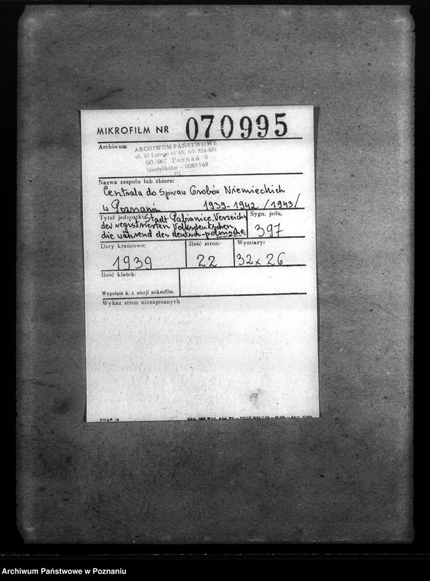 Obraz 2 z jednostki "Stadt Pabianice. Verzeichnis der registvierten Volksdentschen die wälerend der deutsch - polnischen krieges zum polnischen Heereschinst eingezogen bezw. verhaftet, interniert oder verschleppt waren"