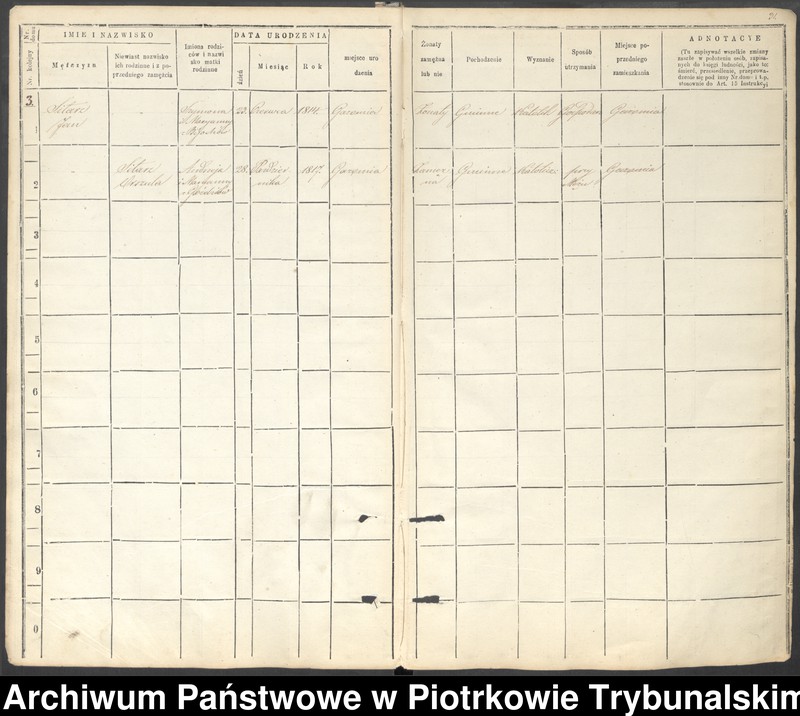 image.from.unit.number "Księga ludności stałej Gminy Wolborz wsi Gazomia, Żywocin, Folwark Noworybie, Komorniki, Krzykowice"