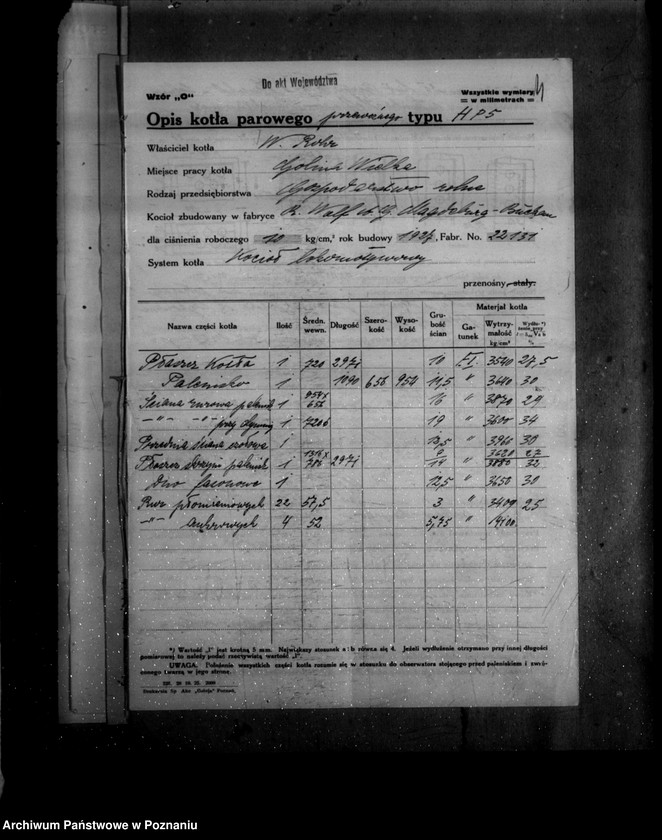 Obraz 9 z jednostki "Gorzelnia rolnicza W. Rohra w Golinie Wielkiej nr woj. kotła 6042"