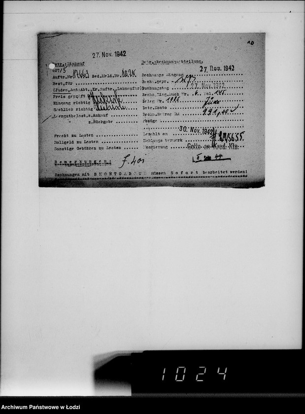 image.from.unit.number "Lebensmitteleinkauf. Aufträge, [Lieferscheinen und Rechnungen] 17661-17725"