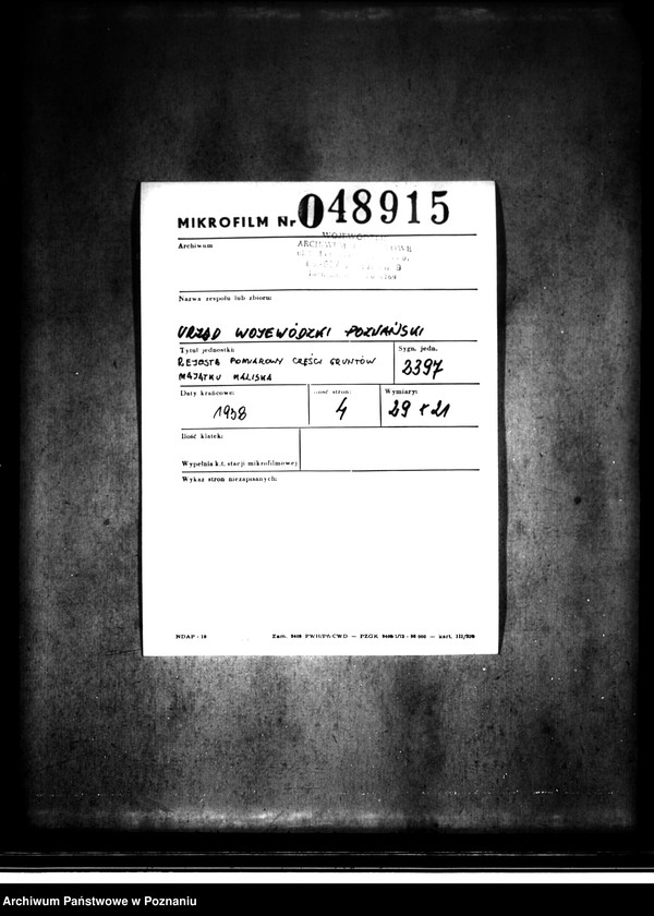 Obraz 2 z jednostki "Rejestr pomiarowy części gruntów majątku Kaliska"