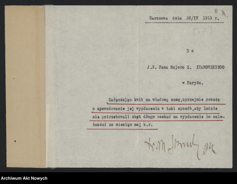 Obraz 13 z jednostki "Materiały dotyczące organizacji służby bezpieczeństwa (głównie Biura Wywiadowczego i żandarmerii) oraz memoriały i uwagi brytyjskiej misji policyjnej w sprawie reorganizacji polskiej"