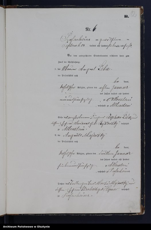 image.from.unit.number "Heiraths-Haupt-Register Nr 1 - 20"