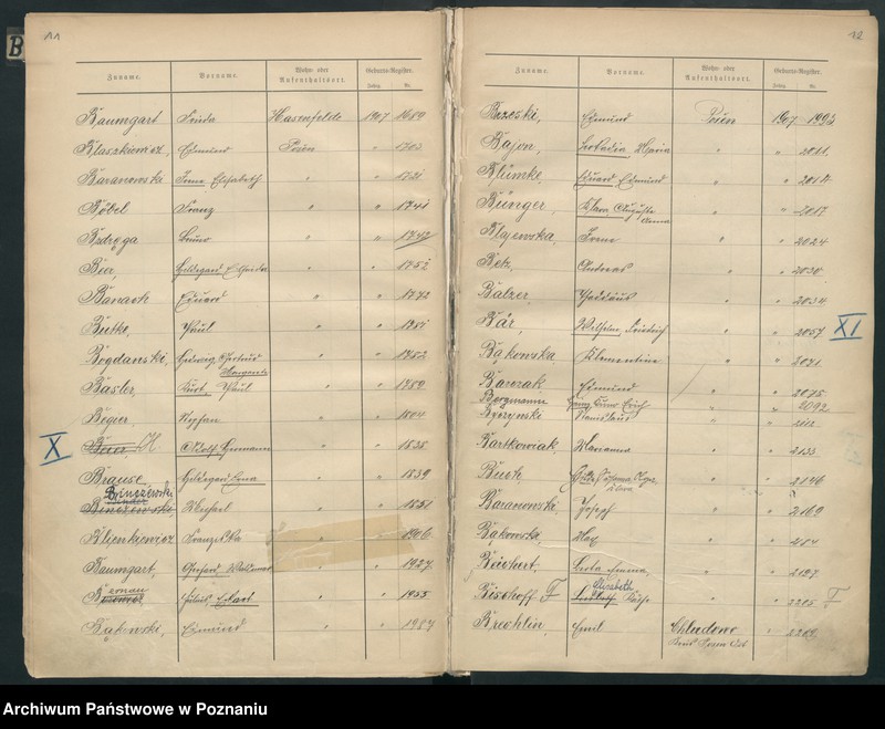 Obraz 8 z jednostki "Spis alfabetyczny urodzeń za 1907"