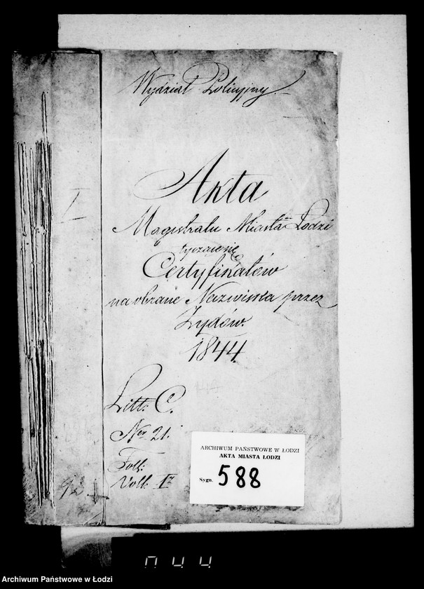 Obraz 5 z jednostki "Akta tyczące się certyfikatów na obranie nazwiska przez Żydów"