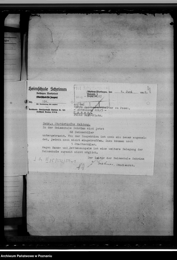 image.from.unit.number "Oberschule Schrimm (Śrem) Schülerzahl der Oberschulen 1944"