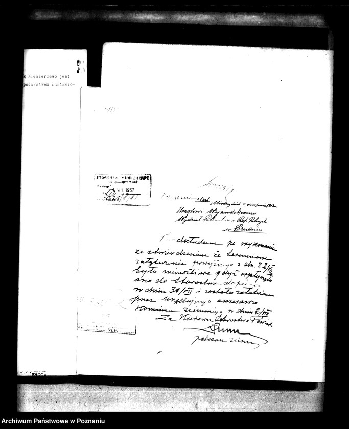 Obraz 11 z jednostki "Wyłączenie z art. 5 ustawy o wykonaniu reformy rolnej z majątku Niemierzewo powiatu międzychodzkiego"