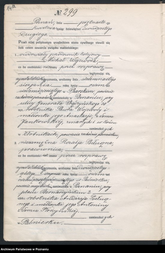 Obraz 16 z jednostki "Księga miejscowa małżeństw tom II [Rejestr główny małżeństw]"