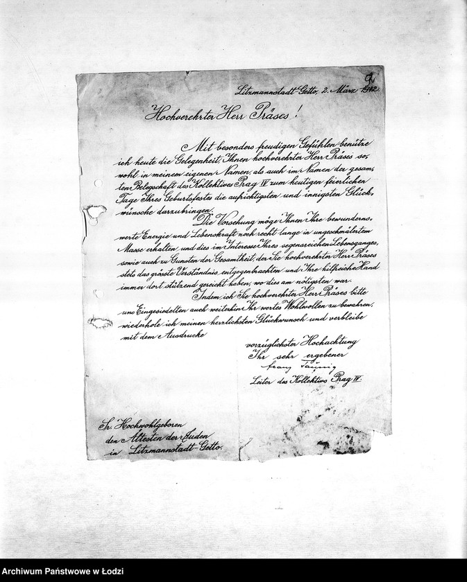 Obraz 12 z jednostki "[Wsiedlanie Żydów zagranicznych do getta łódzkiego]"