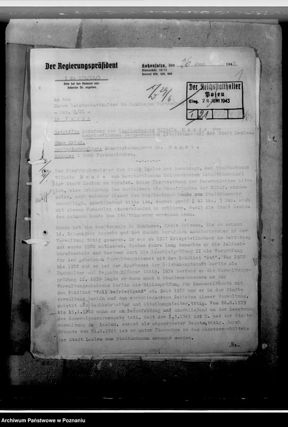 Obraz 5 z jednostki "Mende, Wilhelm - Beigeordneterin Leslau (Włocławek)"