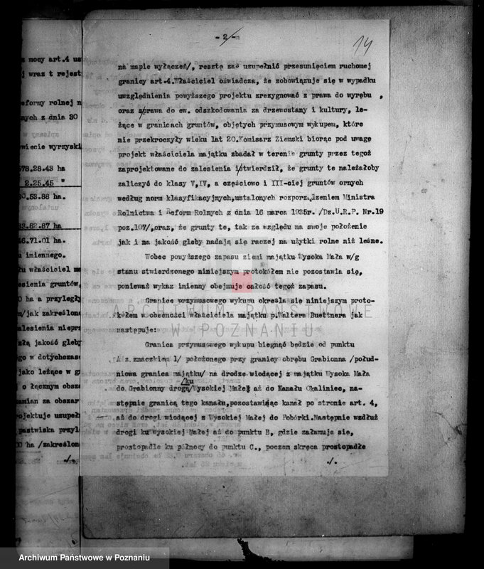 Obraz 18 z jednostki "Majątek Wysoka Mała powiatu wyrzyskiego przymusowy wykup Welter Buttner"