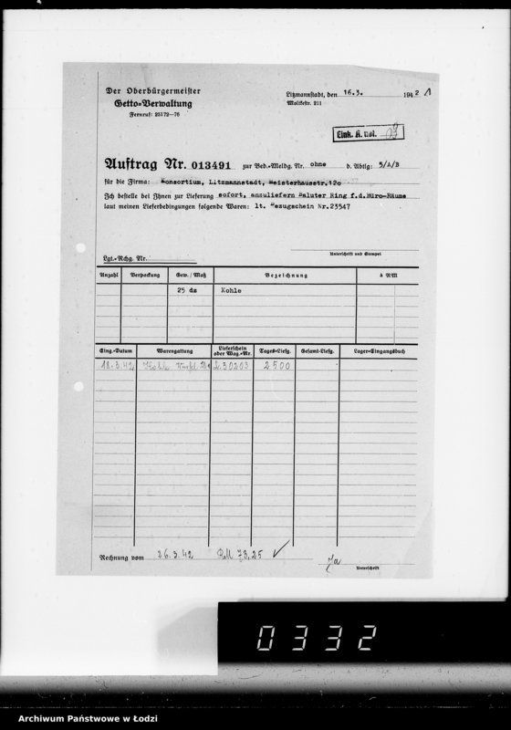 Obraz 5 z jednostki "Aufträge, [Lieferscheinen und Rechnungen] 13491-13540"