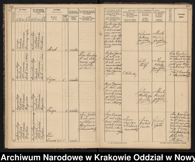 Obraz 13 z jednostki "[Księgi stanu cywilnego - urodzenia, małżeństwa, zgony]"