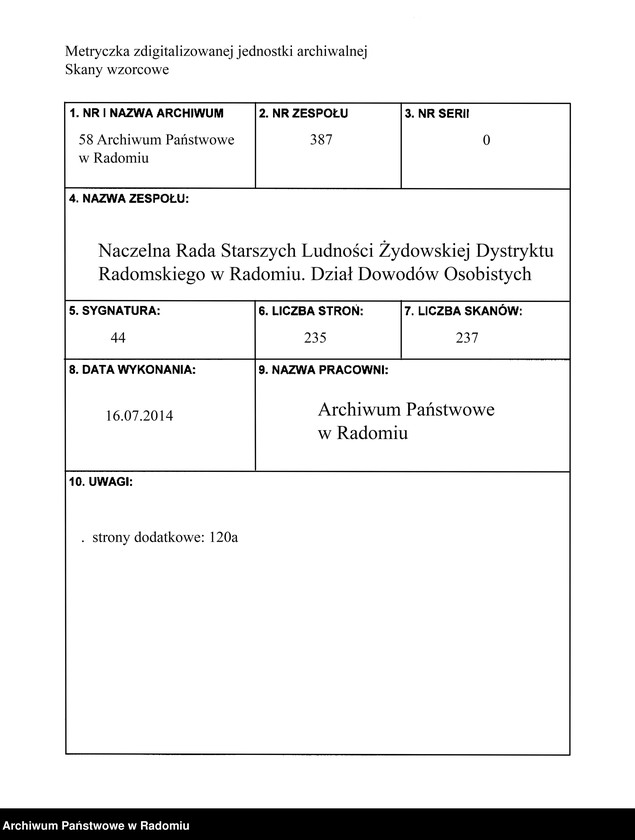 image.from.unit.number "[Wnioski o wydanie dowodów osobistych oraz nie odebrane dowody Goldberg, Goldfarb - Goldmann]"