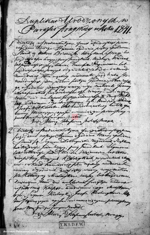 Obraz 1 z jednostki "Akta urodzeń, małżeństw i zgonów"