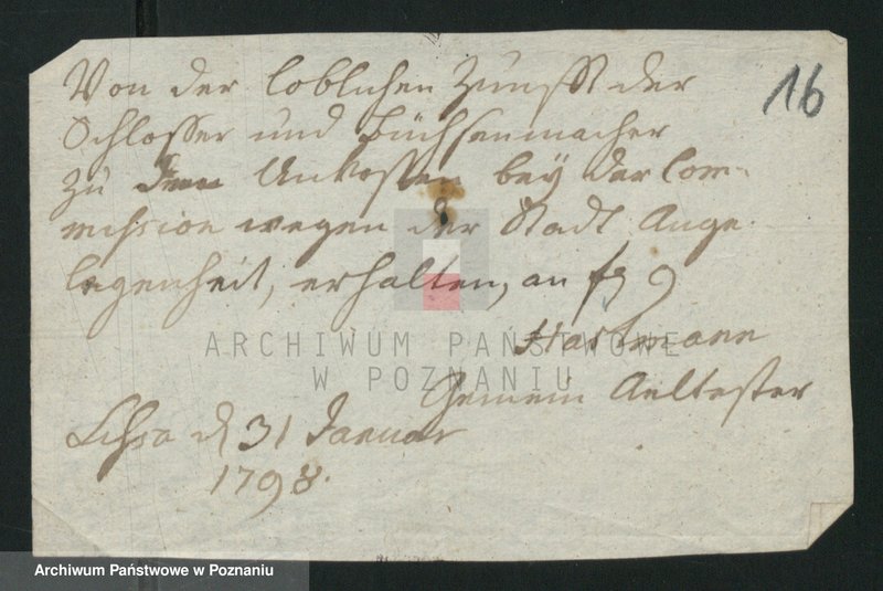 Obraz 17 z jednostki "[Korespondencja cechowa z różnymi władzami i pokwitowania uiszczonych opłat]"