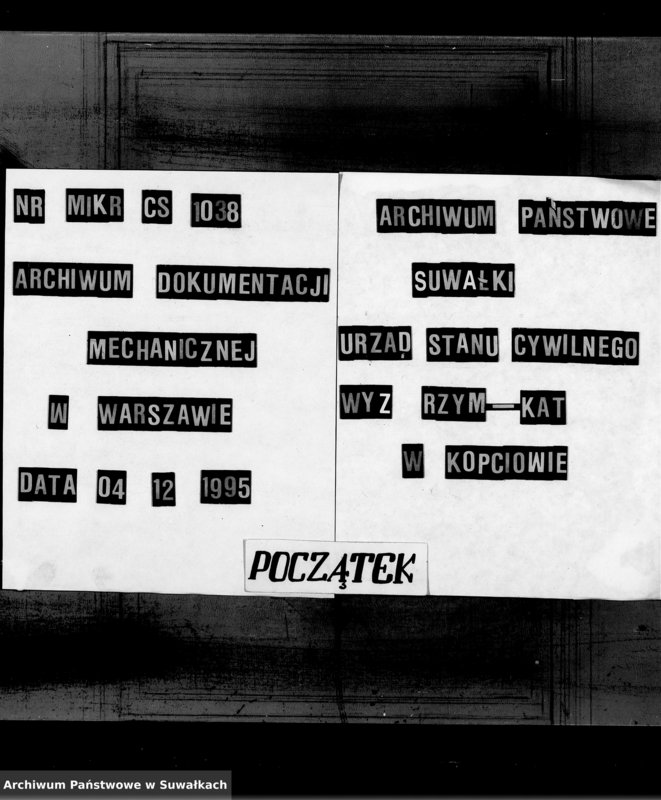 Obraz 1 z jednostki "Dokumenty k aktam brakosočetavšichsja Kopciovskago R.Katoličeskago prichoda za 1910 god"