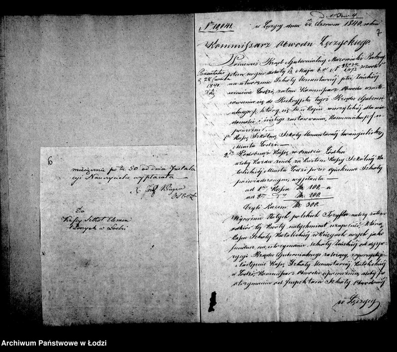 Obraz 11 z jednostki "Dowody do usprawiedliwienia rachunków kasy szkoły elementarnej katolickiej miasta Łodzi co co przychodów i rozchodów za lata 1840-1850"