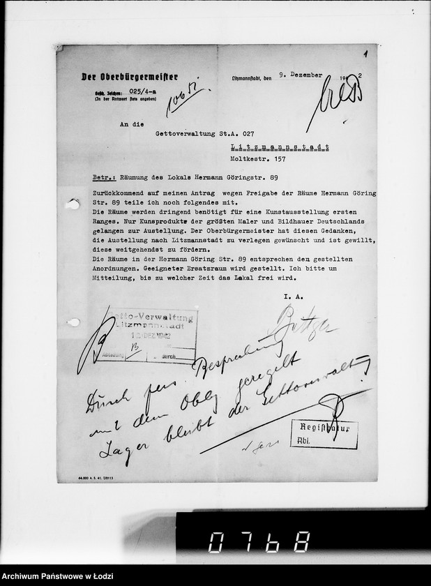 Obraz 7 z jednostki "Lager Hermann-Gör.Str.39.Herr Straube. [Korespondencja w sparwie wydania i przyjęcia towarów]"