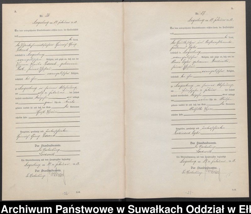 image.from.unit.number "Geburts-Register (Neben-Register) Standesamt Angerburg"