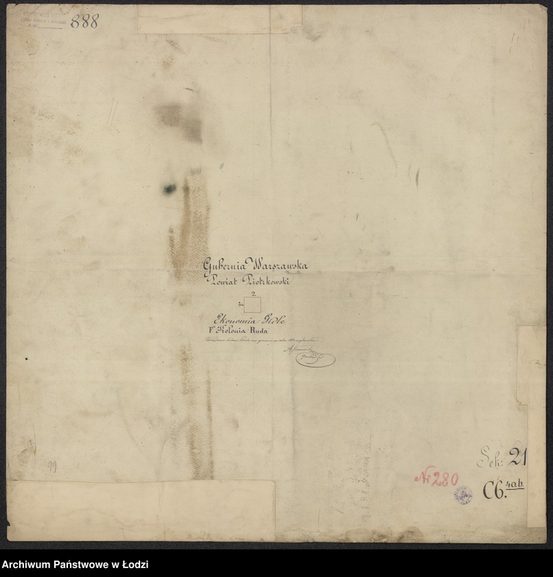 Obraz 4 z jednostki "Планшетъ казеннаго селенiя Руда Петроковской губернiи Новорадомскаго уѣзда"