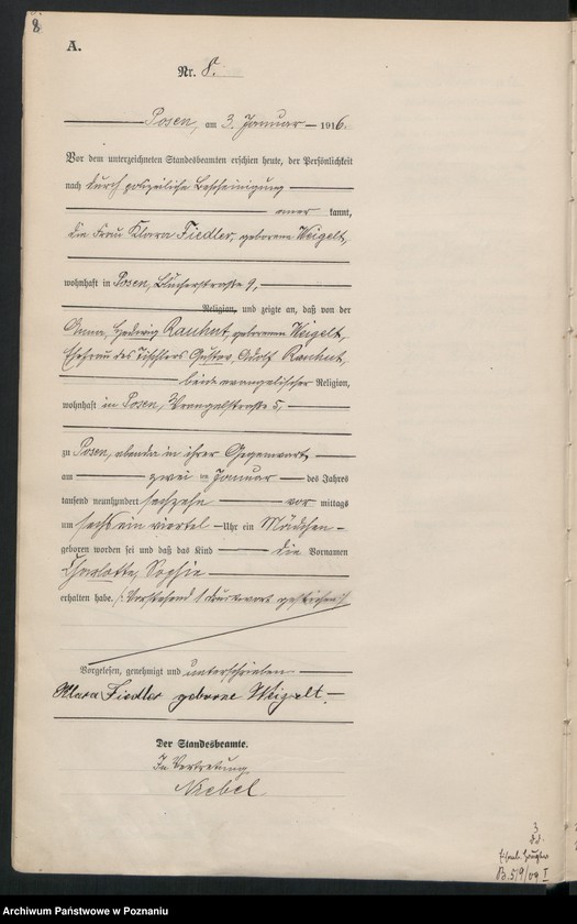 Obraz 10 z jednostki "Księga miejscowa urodzeń tom I [Rejestr główny urodzeń]"